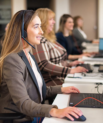 Worker sitting at desk